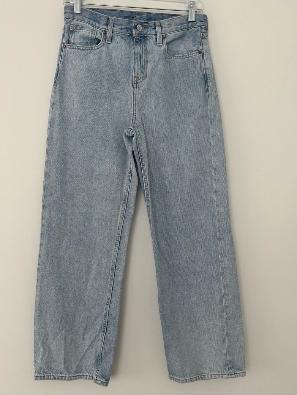 Old Navy Baggy Jeans Litwash Wide Leg Denim 28x27 Fits Adult S Youth 14 Skater